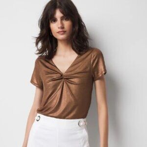 WHBM FORME  All Ways Stretch Metallic Twist Front Size S Color Copper